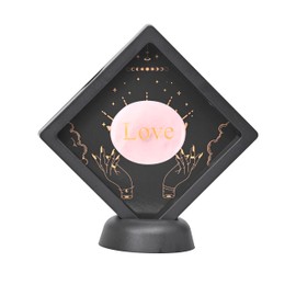 Gemstone Worry Stones 1PC, Rose Quartz with Love Healing Crystal with Engraved Inspirational Word Thumb Palm Stones Inspirational Stones Gift for Women