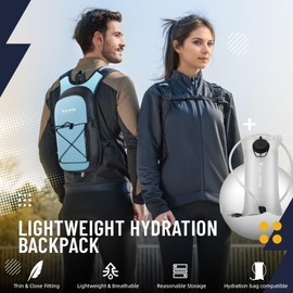 Hydration Backpack with TPU Hydration Bladder, Lightweight Hiking Water Backpack, Hydration Pack with 2L Water Bladder for Running, Cycling Climbing Camping Outdoor Sports