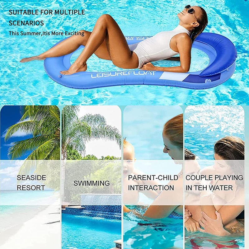 Water Floating Hammock, Inflatable Pool Floats For Adults With Headrest,