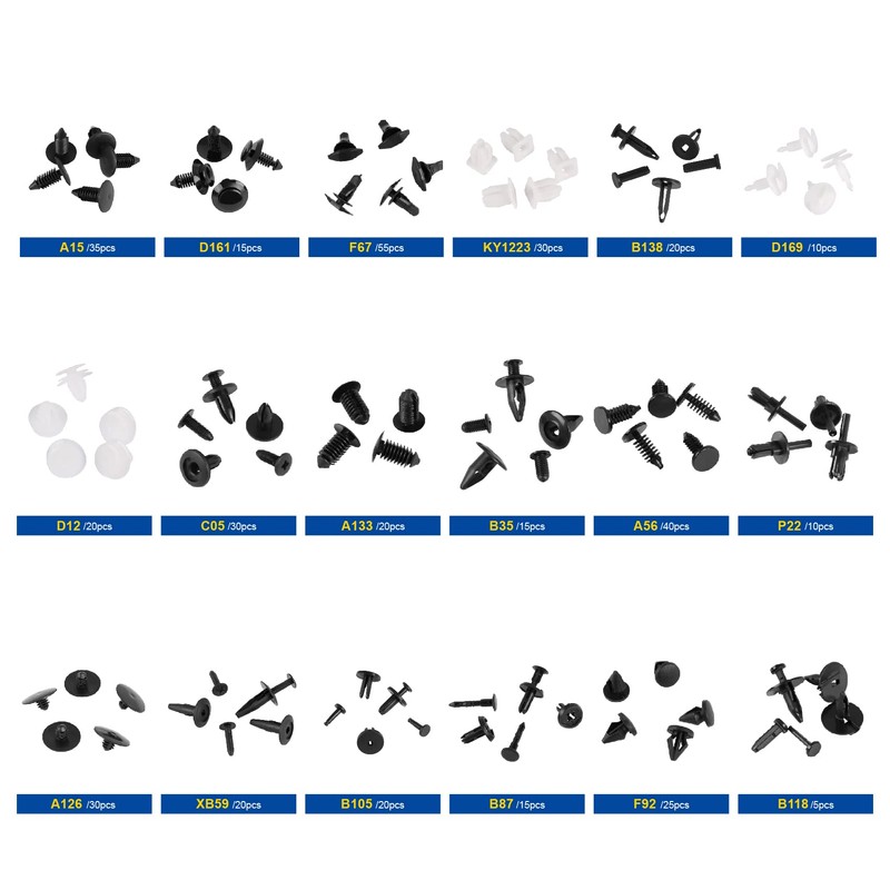 DOCAS Pack of 446 Car Mounting Clips, Car Decorative Clips,