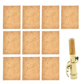 Sax Neck Cork, 10 Pcs Universal Sax Saxophone Neck Joint Cork Sheet Saxophone Cork Joint Cork Sheet Replacement Instrument Accessories for Alto Soprano Tenor Saxophone (2mm)