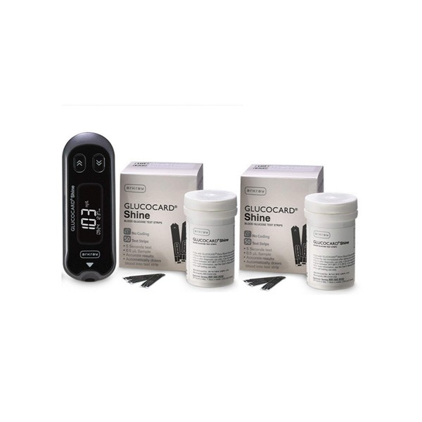 Arkray Glucocard Shine Meter with Shine 100 Test Strips