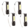 4Pcs Retractable Flashlight COB LED Zoom Flashlight Rechargeable Strong Light