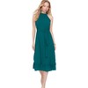 TRENDYOL Women's Midi Ruffle Hem Regular Dress, emerald green