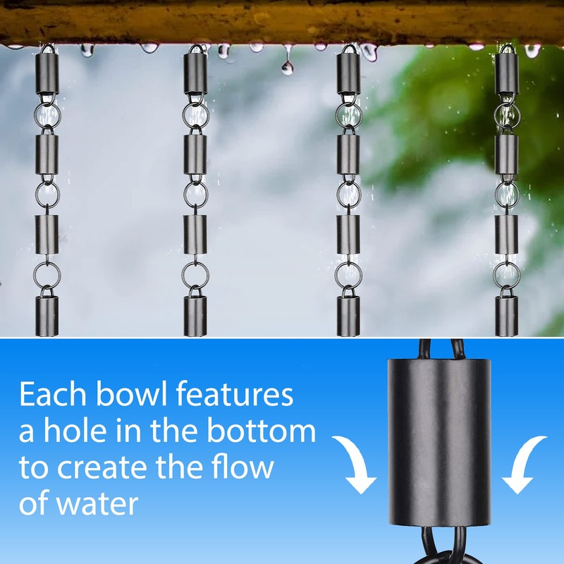 Rain Chains Pacific - Channel Link Rain Chain 8.5 FT