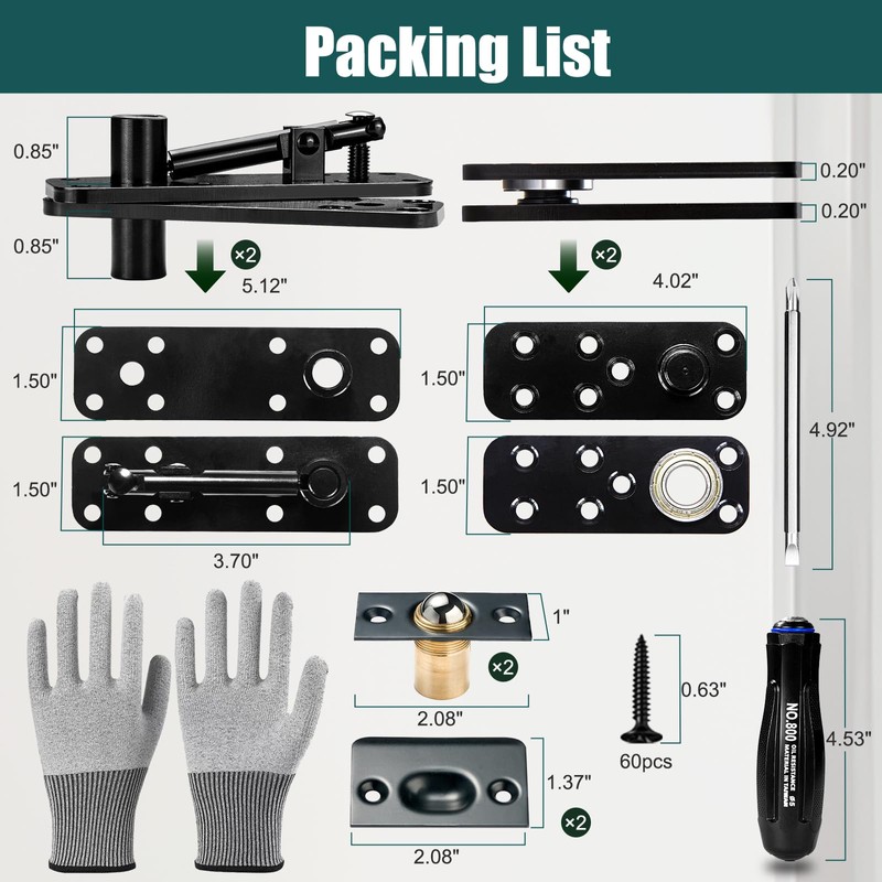 Hidden Door Hinge 573LB Load-Bearing, Tuykay Stainless Steel Hidden Hinges