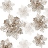 GWHOLE Pack of 21 Christmas Flowers, Christmas Tree Decorations, Artificial