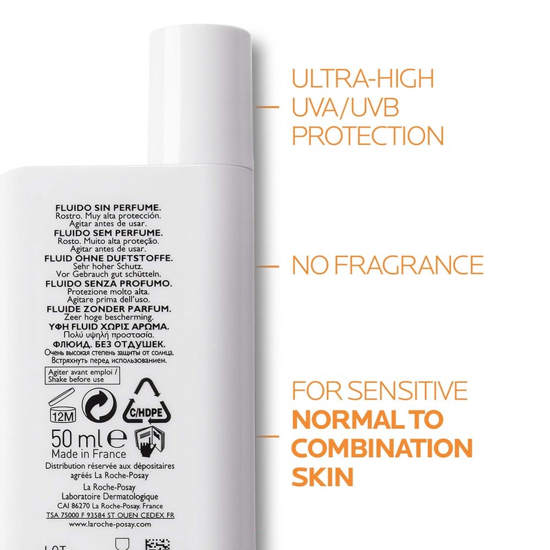La Roche-Posay La Roche-Posay Anthelios UVMUNE 400 Invisible Fluid, Non-Perfumed