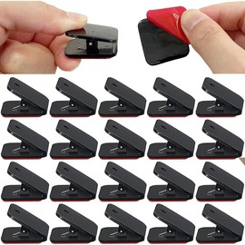 20 count Self Adhesive Clips, Wall Clips,Tapestry Hangers,Photo Clips for Paper Flag Hanger,Sticky Clips for Teachers,Double-Sided Adhesive Spring Clips for Poster Home Office Rope - Color: Black