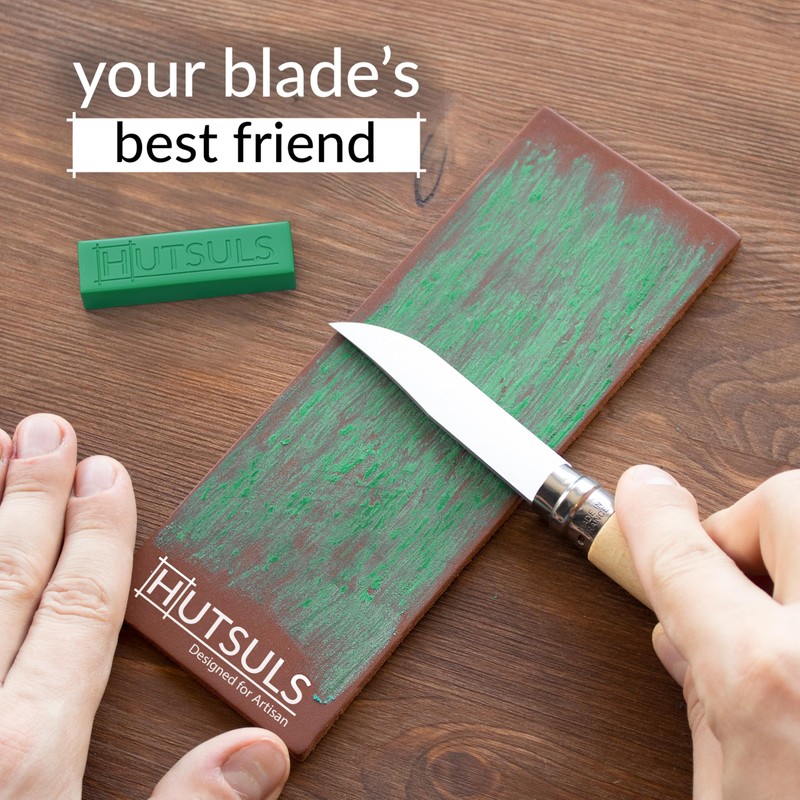 Hutsuls Brown Leather Strop with Compound - Get Razor-Sharp Edges