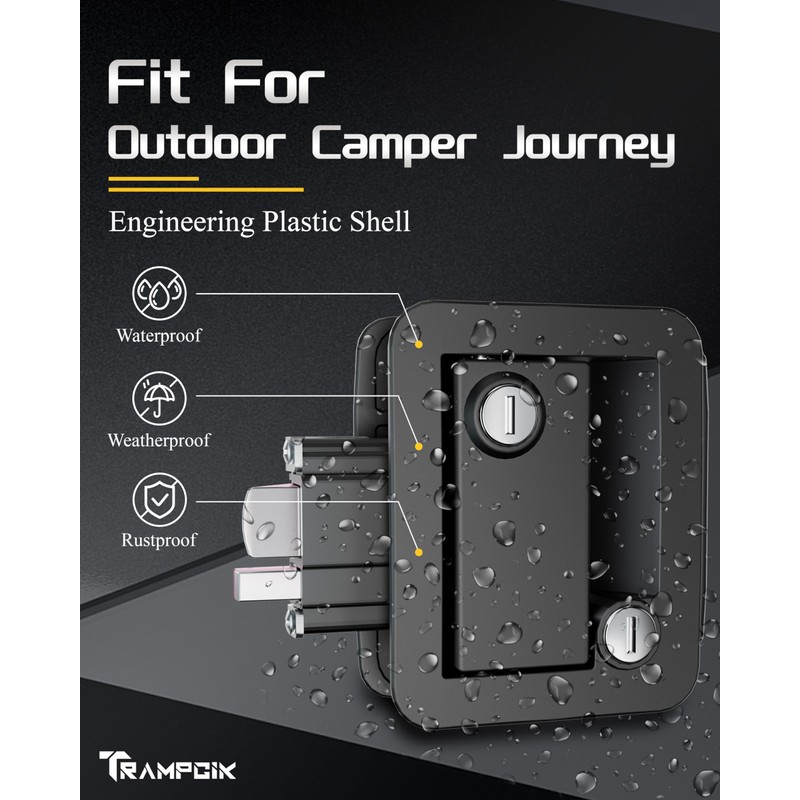 TrampgiK RV Door Lock Set, for Camper,Travel Trailer Entrance Front