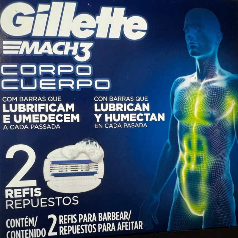Guillette Repuesto Para Rastrillo Guillette Mach3 Cuerpo Con 2 Pz.