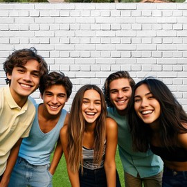 Atlastrip White Brick Wall Backdrop 10x6 FT Backdrops Vintage White Stone Wall Background Polyester Portrait Photo Booth for Adults Office Kids Birthday Graduation Party Home Decoration Banners