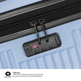 Traveler's Choice Bridgetown Expandable Nestable Luggage Set, Light Blue, 21" Carry-on