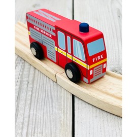 Indigo Jamm Emergency Vehicles, 3 Wooden Toy Emergency Service Car Set with Fire Engine, Ambulance and Police Car