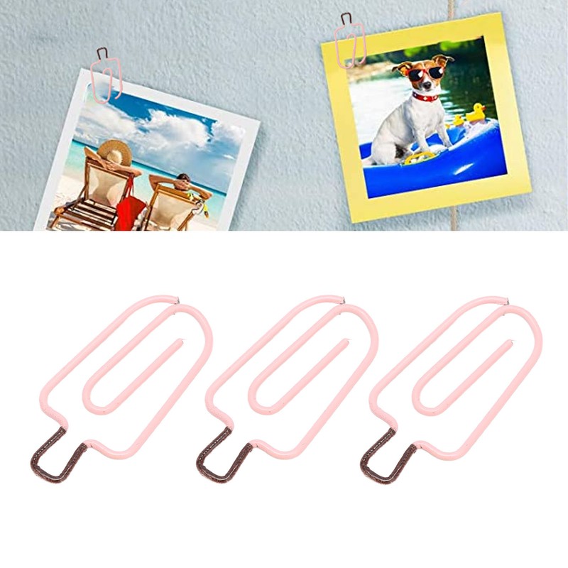 100PCS Ice Cream Paper Clips Metal Funny Cute Paper Clamp