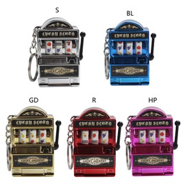 mayDONG Fruit Slot Machine Keychain Lucky Charm Jackpot Keychains Mini Casino Pendant Bag Charm Novelty Gifts for Kids Adults