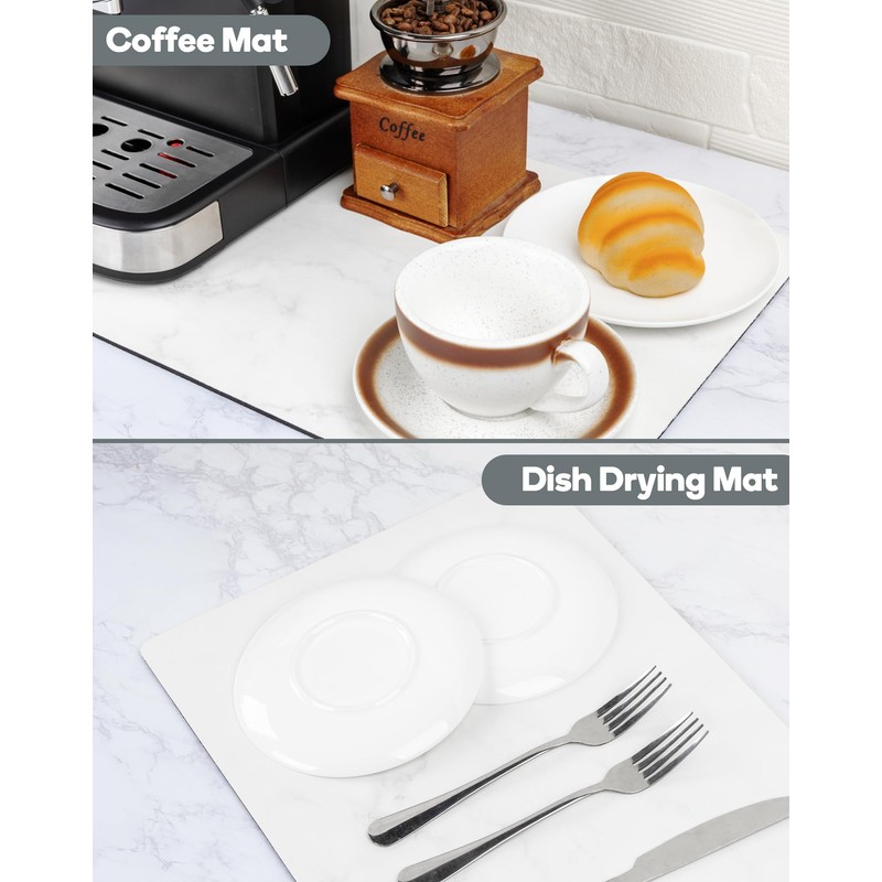 SUEH DESIGN Coffee Mat, Absorbent Dish Drying Mat 19.6 x
