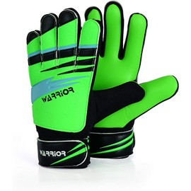 warrior gears Goalkeeper Gloves Kids, Football Goal Keepers Gloves for Kids, Goalie Gloves Kids with Double Wrist Protection, Kids Junior Goalkeeper Gloves - Green, 8 - For M-L Adults