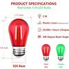 GUILEDUO 24 Pack S14 LED Red Light Bulb Green Light
