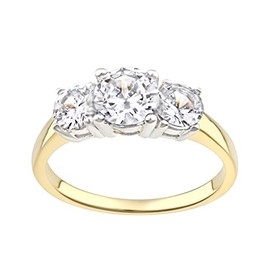 Old English Jewellers 9ct Gold & Silver 2.00 carat 3 Stone Engagement Ring sizes J to U (K)