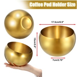 ELLDOO Coffee Pod Holder, Gold Metal Coffee Pod Storage for K Cup Nespresso Vertuo Keurig, Creamer Organizer Candy Bowl Fruit Jar for Countertop Kitchen Breakroom (Without Base)