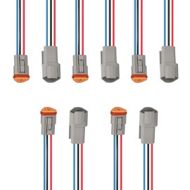 ZIMISI 3 Pin Deutsch Car Waterproof Electrical Connectors, 17AWG 3 Way Automotive Male Female Plug Wiring Harness, 3 Wire Deutsch Connector for Cars, Boats, Trucks (3 Pin)