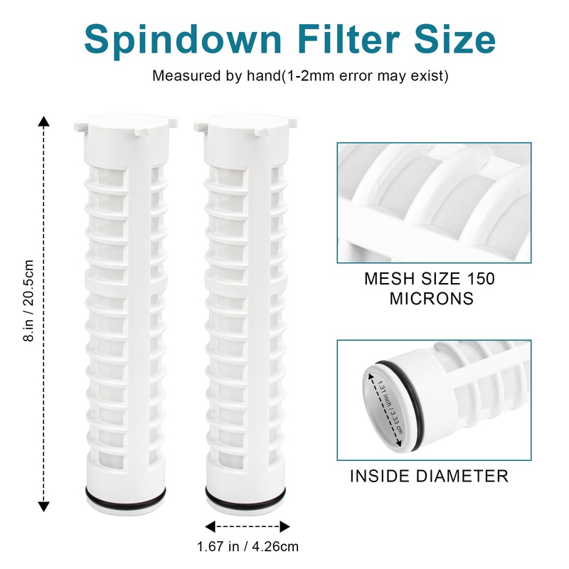 1-1/2" 100 Mesh Spin Down Filter Screen Replacement Rusco Vu