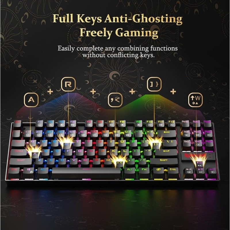 Redragon K552 RGB 2 Wired TKL Gaming Mechanical Blue Switch