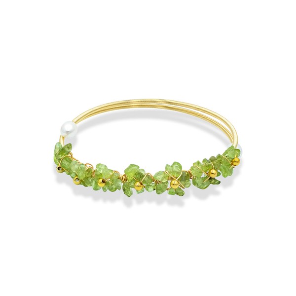 Natural Crystal Flower Cuff Healing Bracelet Bangle | Amethyst Aquamarine