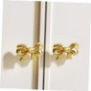 FELTECHELECTR 2pcs Brass Bow Handle Matte Cabinet Knob Covers Hinges