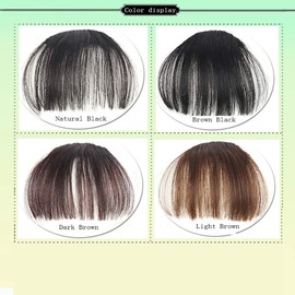 MaitianGuyou Natural Look Hair Bangs without Temple Synthetic Hair Bangs Mini Air Bangs one Clip-in Hair Extension for Womens(Light Brown)