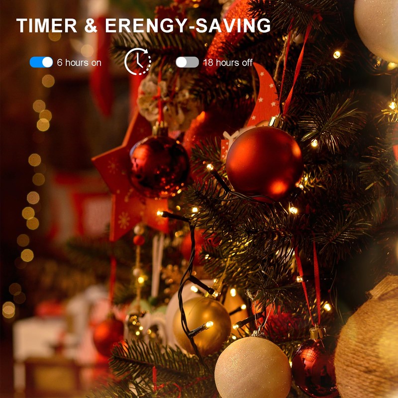 4 Pack- Battery Operated Outdoor Tree String Lights with 50