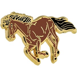 PinMart Brown Galloping Wild Stallion Horse Animal Enamel Lapel Pin