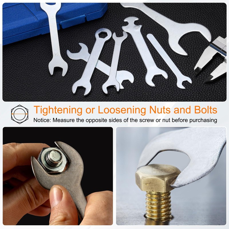 sourcing map 5pcs Double Open End Thin Wrenches 13mm x