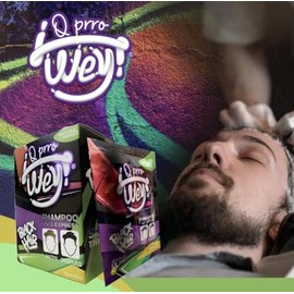 Q prro Shampoo Tinte Express Negro para Canas, 25ml, Paquete de 10 Sobres con Aceite de Oliva