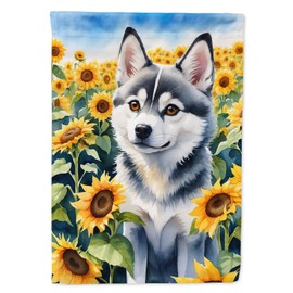 Caroline's Treasures DAC6004GF Alaskan Klee Kai in Sunflowers Garden Flag Mailbox Flag Decorative Yard Flag Banner Outside Patio Artwork Yard Flower Beds, Garden Size, Multicolor