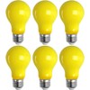 Minsily 6 Pack 3W Yellow Light Bulb A19 LED Bug