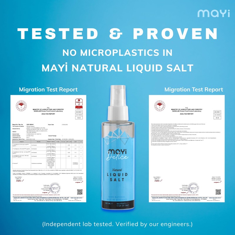 MAYİ Liquid Spring Salt Spray for Food - Kosher, Microplastic-Free,