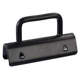 CleverDelights 1.5" Dark Black Key Fob Hardware Set With Key Rings - 25 Sets - 1 1/2 Inch Lanyards Key Chains