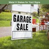 sourcing map Yard Sign Stakes, 12"x6" Metal H Stakes, Lawn