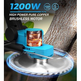 Electric Weed Wacker,21V Cordless Weed Eater with Upgrade Brushless Motor, Dual 4.0Ah Batteries, and Versatile 3 Blade Options for Lawn,Yard and Bush Trimming