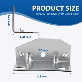 WP37001036 Dryer Drum Glide Bracket Compatible with Whirlpool Amana Maytag Crosley Magic Chef Admiral Dryer Cylinder Glide Bracket Replace 37001036 1003323 510145 PS11741912 AP4046754 EAP11741912