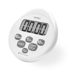 Dretec Kitchen Timer Stopwatch Magnet Waterproof with Clock, White