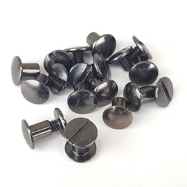 10 Pack 1/4" Black Gun Metal Solid Chicago Screws Leather Repair Screw Post Fastener