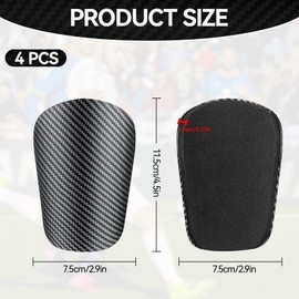 2 Pairs Mini Shin Pads Football, Small Shin Pads Football, Mini Shin Pads Men, Mini Shin Pads for Children, Boys, Adults (Black)