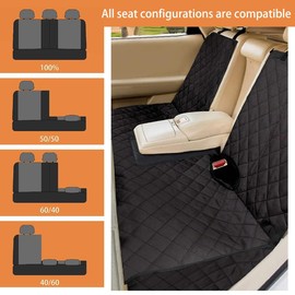 Bark Lover Dog Car Seat Cover for Back Seat, Waterproof Bench Backseat Protector, Nonslip Rear Seat Cover for Kids & Pets, Compatible with Middle Armrests and Fits for Cars, Trucks & SUVs