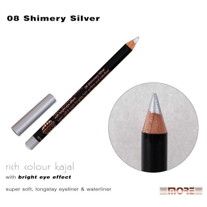 08 Metallic Silver More Rich Colour Kajal bright eye effect
