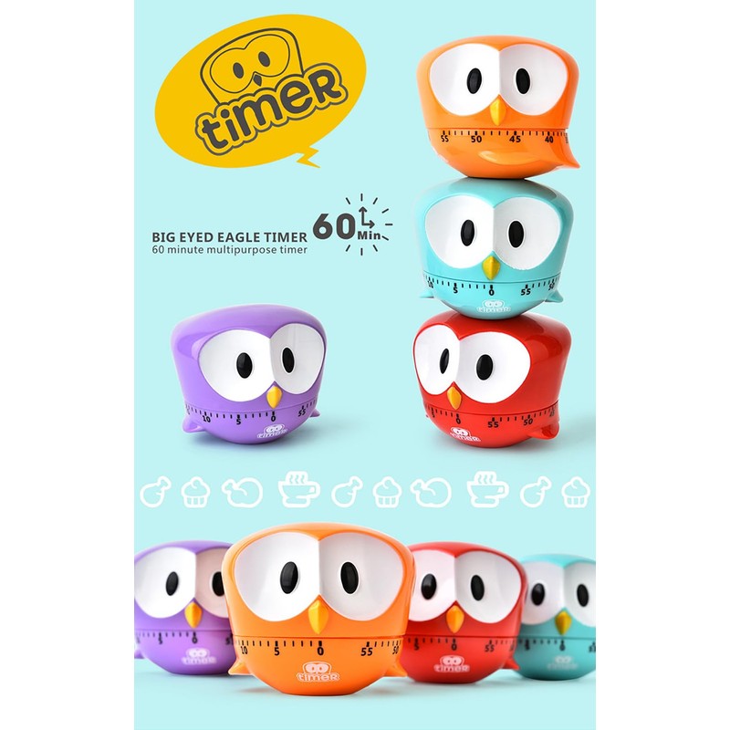 Cute Kitchen Timer,Mechanical Timer for Kids,60 Minute Egg Timer for