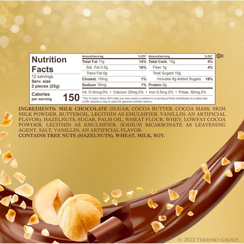 Ferrero Rocher, 24 Count, Premium Milk Chocolate Hazelnut, Valentine’s Gift